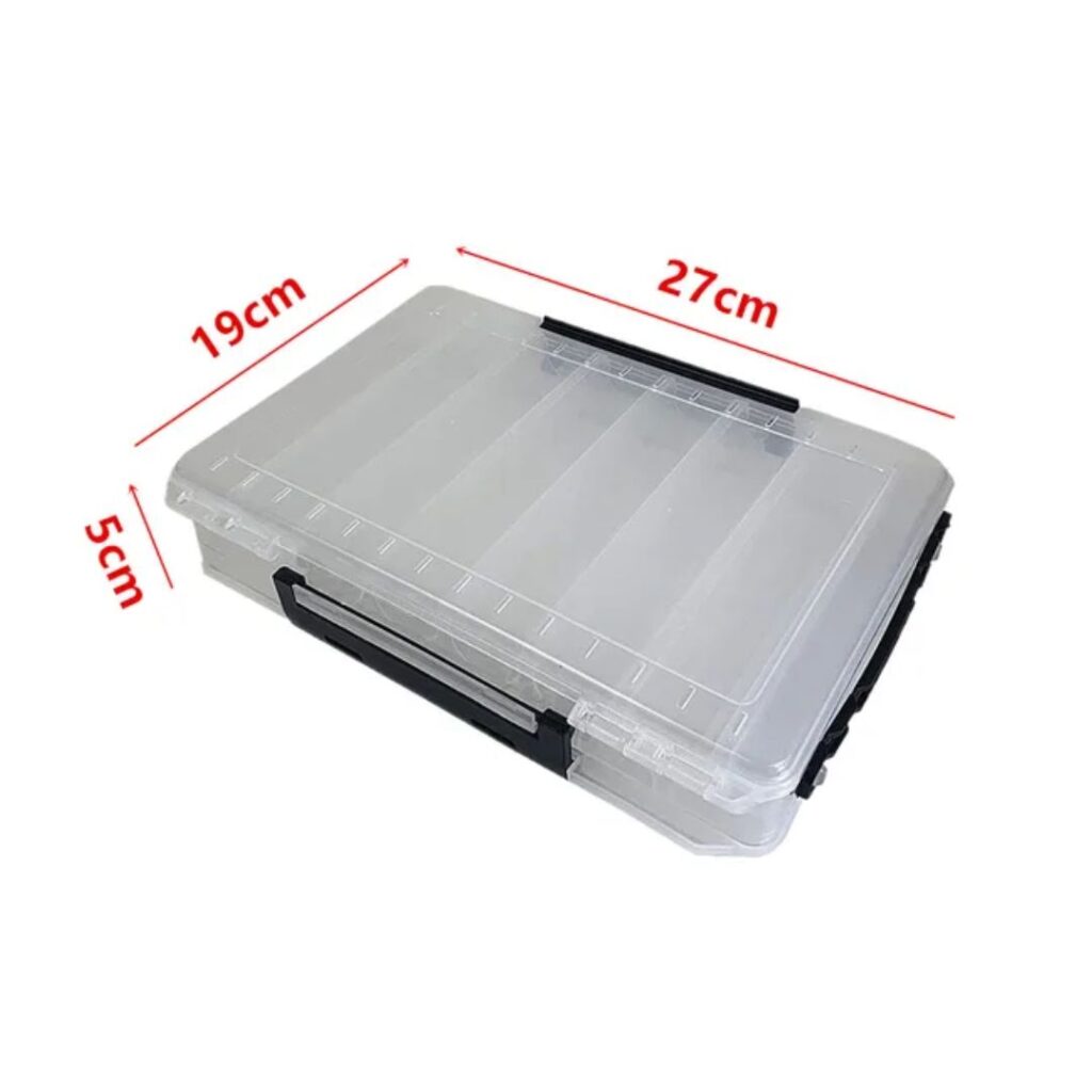 Caja de aparejos de pesca doble cara blanca 27x19x5 cms
