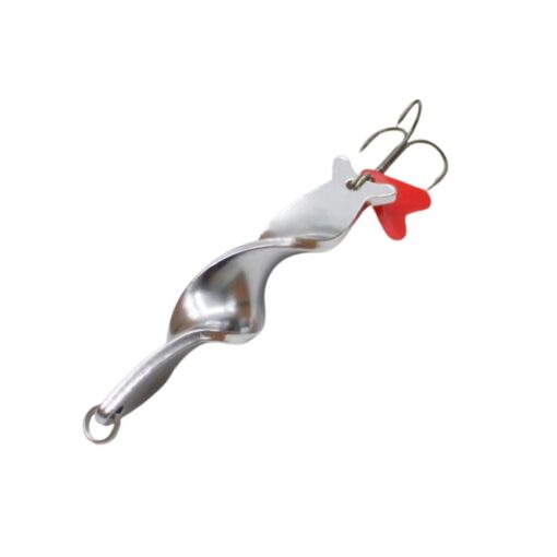 Señuelo de pesca giratorio de 10 g, cuchara metálica con rotación en espiral y anzuelo triple, ideal para pesca en Loncoche.