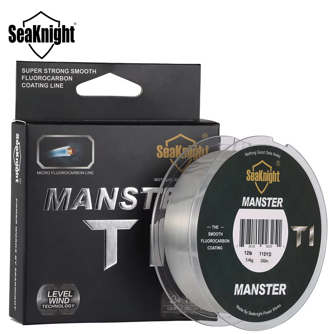 Línea de revestimiento fluorocarbono SeaKnight MANSTER T1 35lbs 15.9kg 100mts