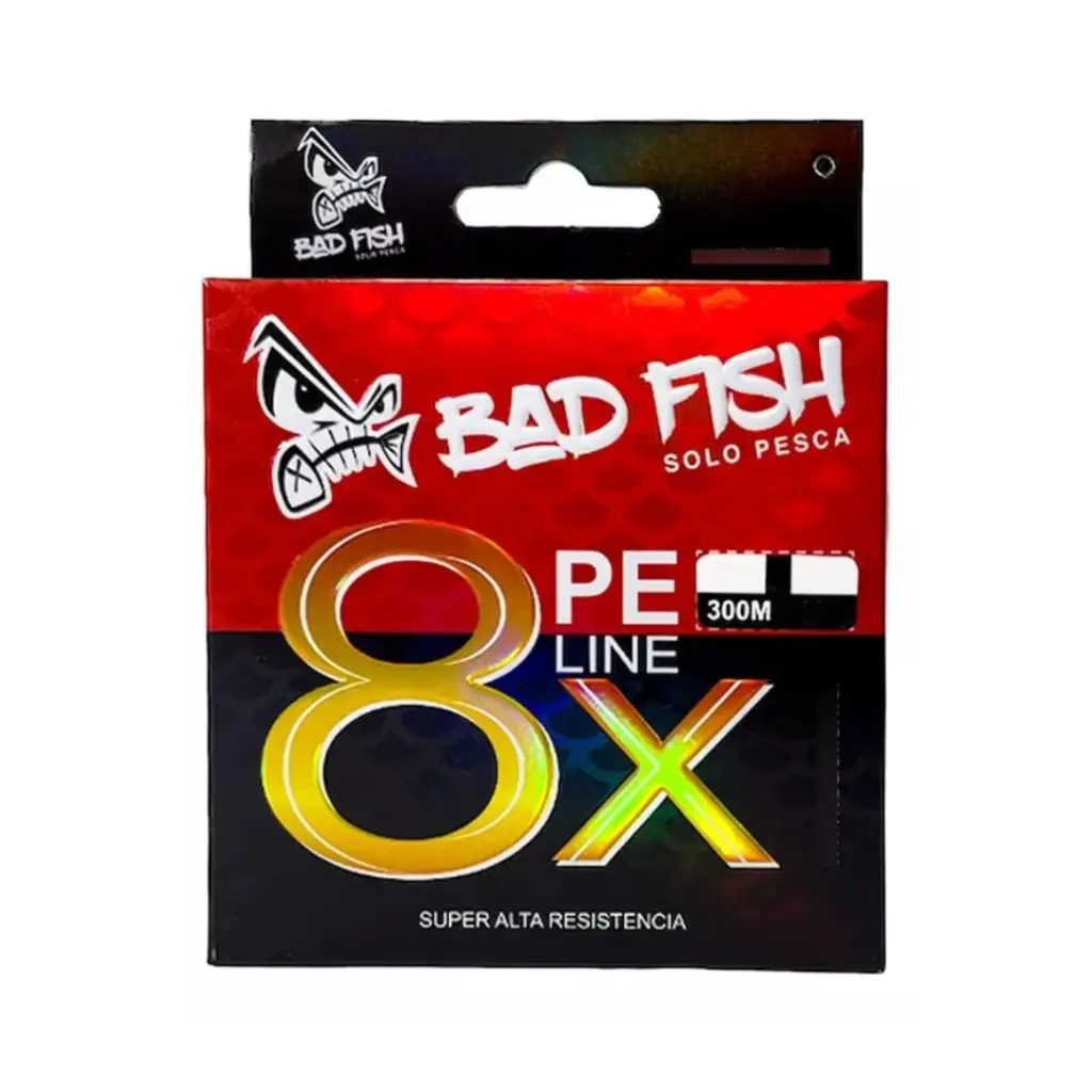 Multifilamento Bad Fish 8 hebras - 300m / 0,147mm - 8,2kg - Multicolor