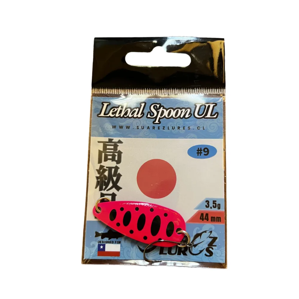 Spoon Suarez Lures 3.5g 44mm | Modelo #9 | Rosada puntos negros